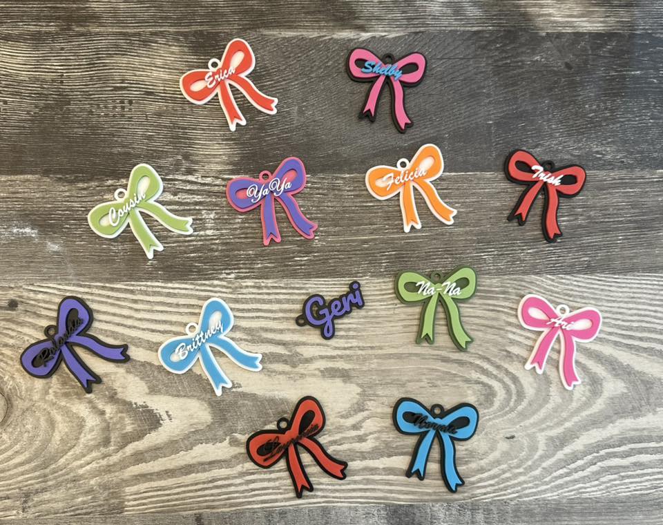 Personalized Bow Bag Charm & Keychain