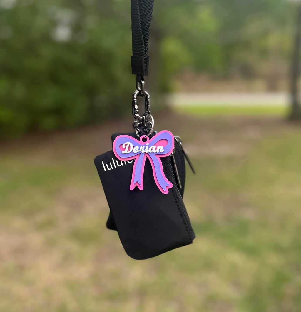 Personalized Bow Bag Charm & Keychain
