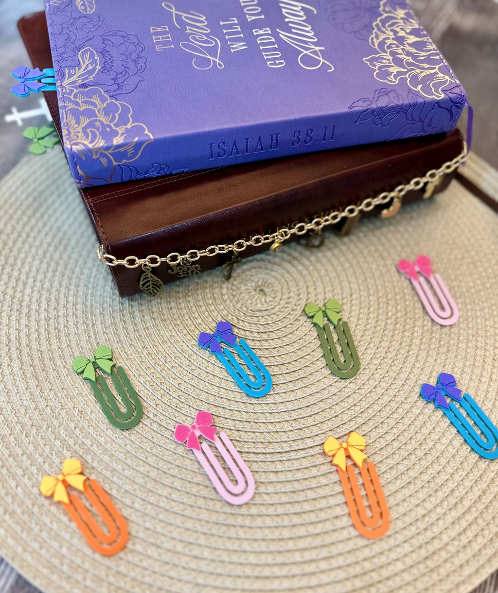 Bow Bookmark Paper | Pack of 4 Random Colors