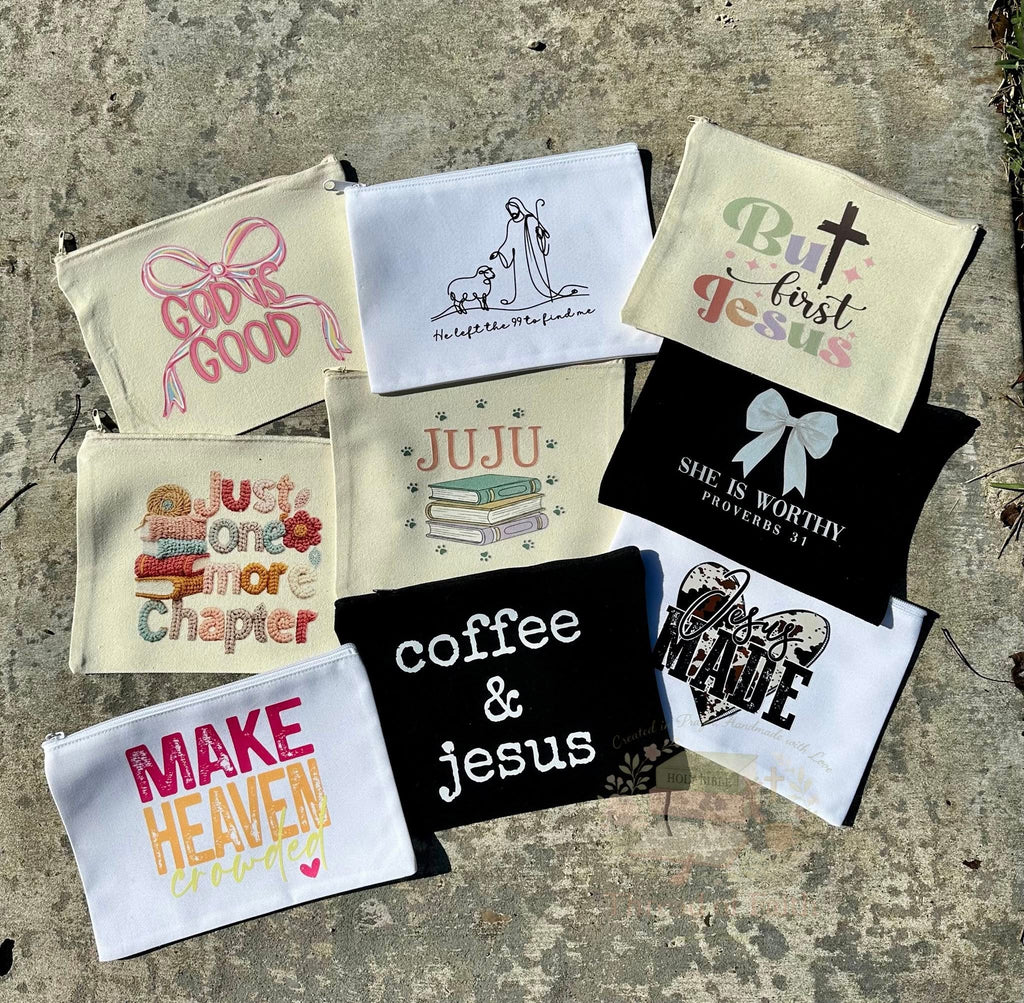 Zipper Pouch 🤍 Bible Study & Everyday Essentials Bag