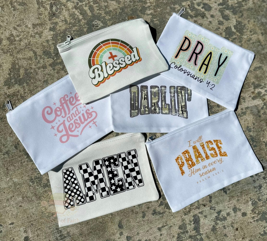 Zipper Pouch 🤍 Bible Study & Everyday Essentials Bag